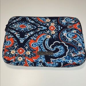 Vera Bradley Navy and Orange Paisley Tech Sleeve